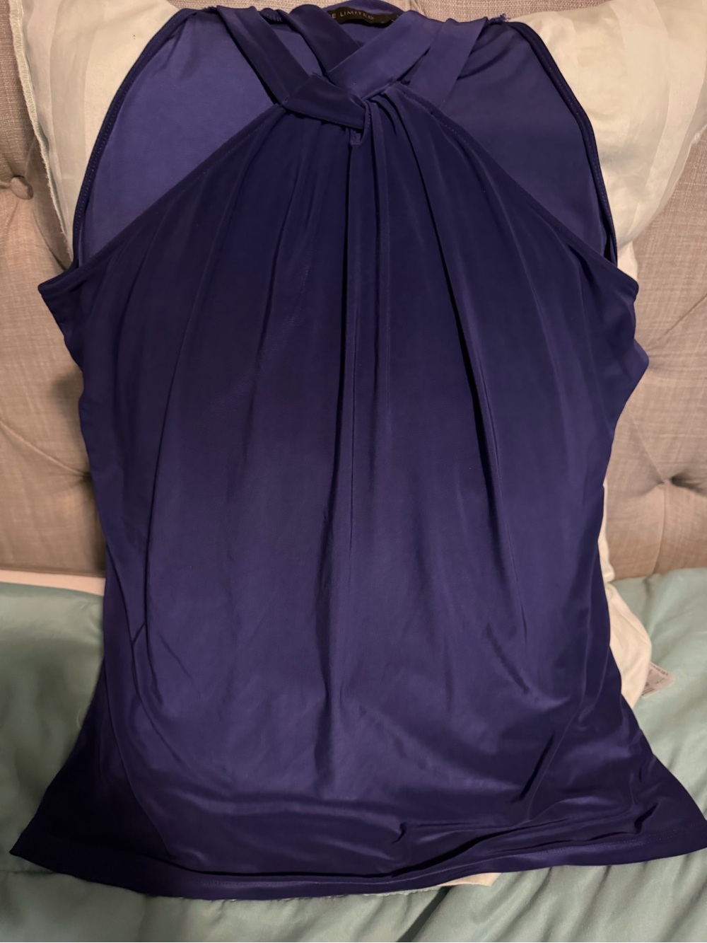 The Limited V-Neck Twist Front Sleeveless Top in Royal Purple